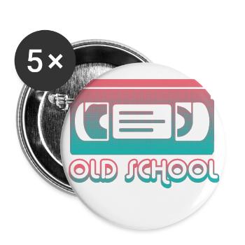 Funny VHS VCR Vintage 90s 80s - Buttons large 2.2''/56 mm (5-pack) - white - Front