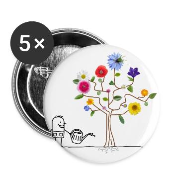 hardworking gardener - Buttons large 2.2''/56 mm (5-pack) - white - Front