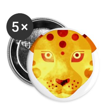 leopard - Buttons large 2.2''/56 mm (5-pack) - white - Front