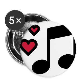 Romantic music note - Buttons large 2.2''/56 mm (5-pack) - white - Front