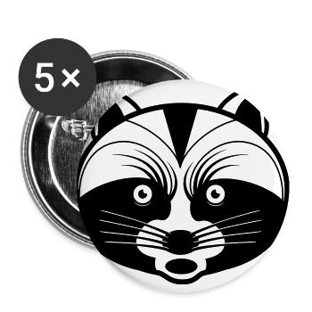 Raccoon mad irritable mood humor bear funny - Buttons large 2.2''/56 mm (5-pack) - white - Front
