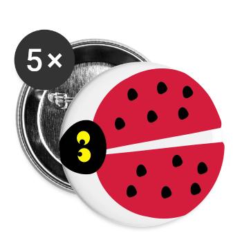 ladybug insects - Buttons large 2.2''/56 mm (5-pack) - white - Front