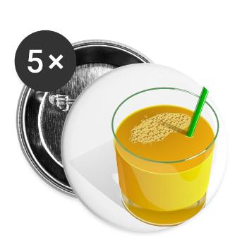 Orange Juice Saft - Buttons groß 56 mm (5er Pack) - Weiß - Vorne