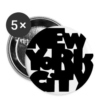 New York City - Buttons large 2.2''/56 mm (5-pack) - white - Front