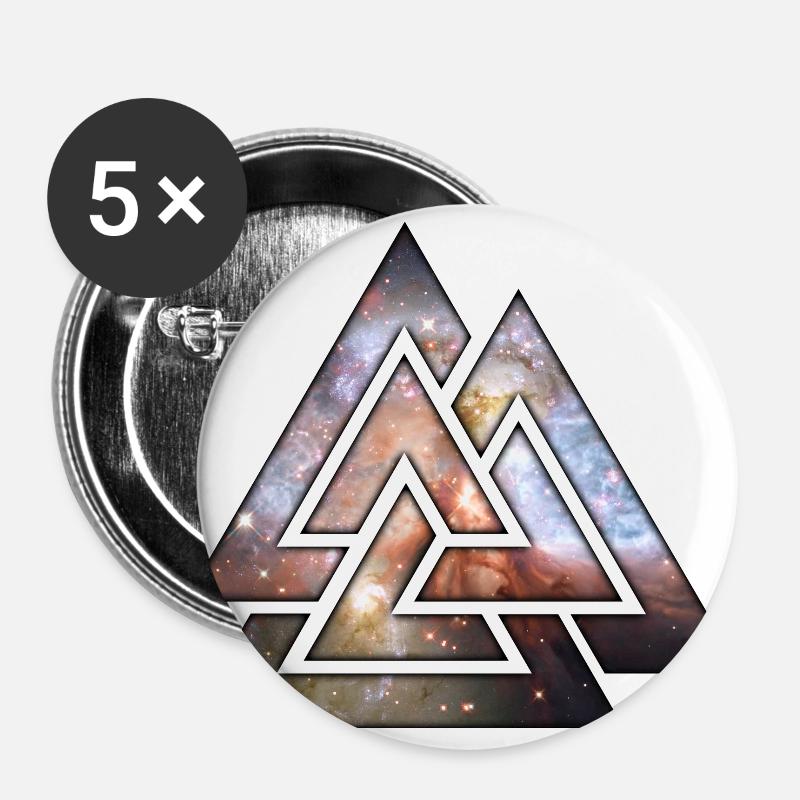 Cosmic Triangles - Buttons large 2.2''/56 mm (5-pack) - white