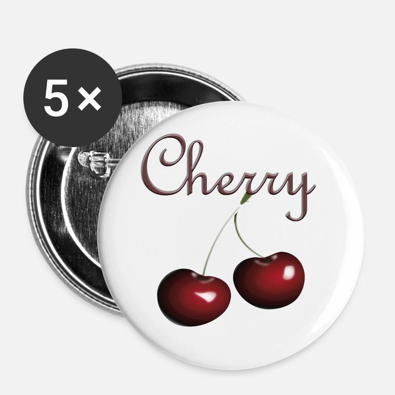 cherry - Buttons large 2.2''/56 mm (5-pack) - white