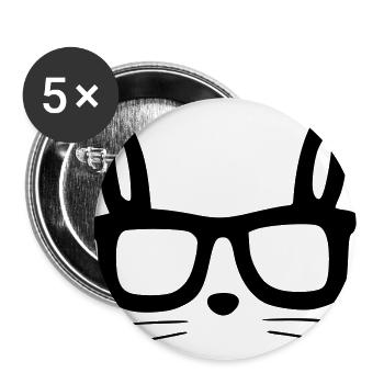lunettes de chat - Lot de 5 grands badges (56 mm) - blanc - Devant