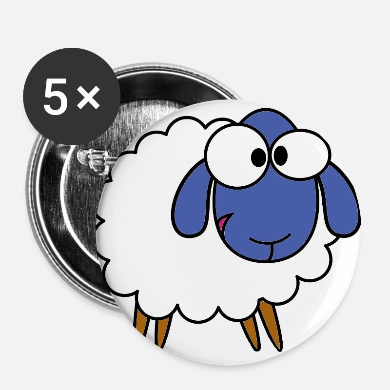 Sheep - Buttons large 2.2''/56 mm (5-pack) - white
