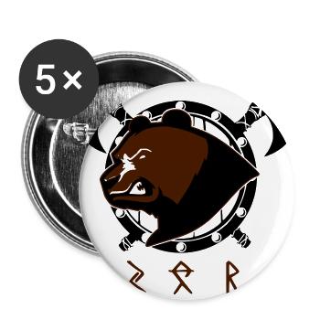 Viking Bear - Viking Bear - Buttons large 2.2''/56 mm (5-pack) - white - Front