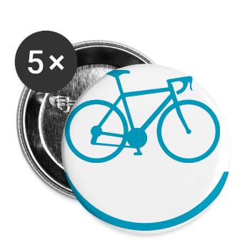 Bike Smile - Buttons groß 56 mm (5er Pack) - Weiß - Vorne