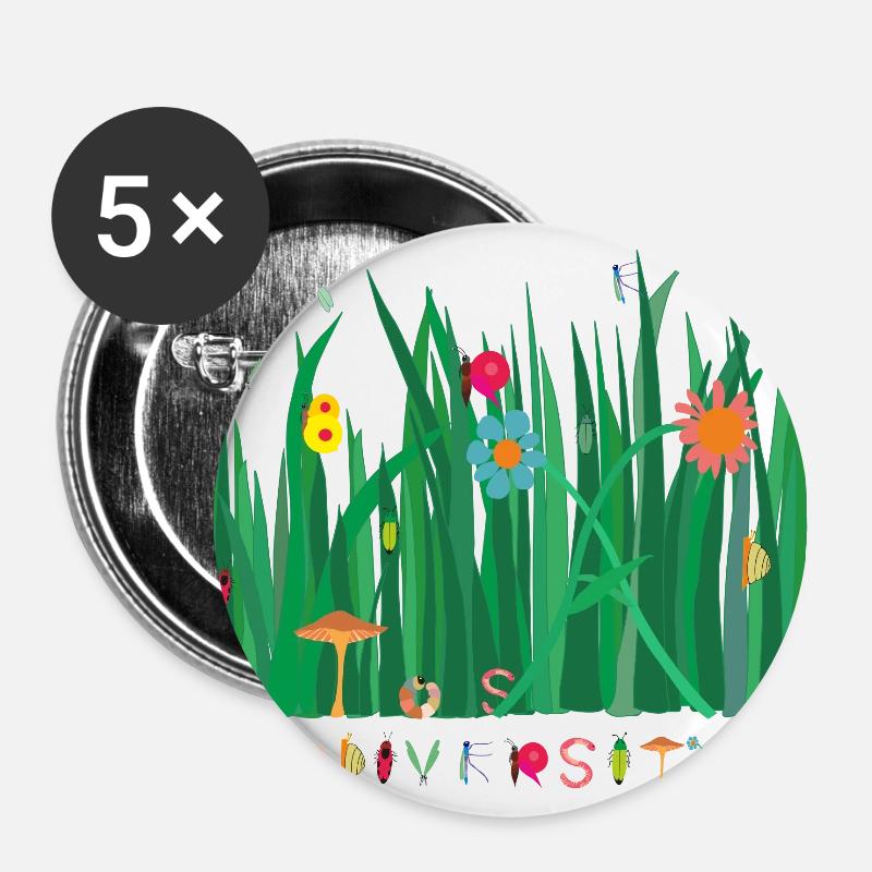 Biodiversity Meadow - Buttons large 2.2''/56 mm (5-pack) - white