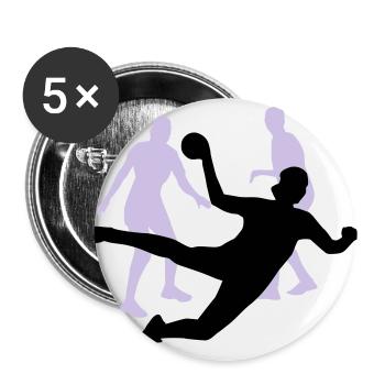 Handball women - Lot de 5 grands badges (56 mm) - blanc - Devant