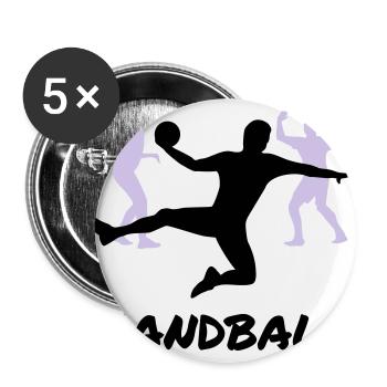 Handball - Buttons groß 56 mm (5er Pack) - Weiß - Vorne