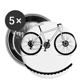 sourire de vélo - Lot de 5 grands badges (56 mm) - blanc - Devant