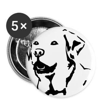 Dog - Labrador Retriever - Lot de 5 grands badges (56 mm) - blanc - Devant