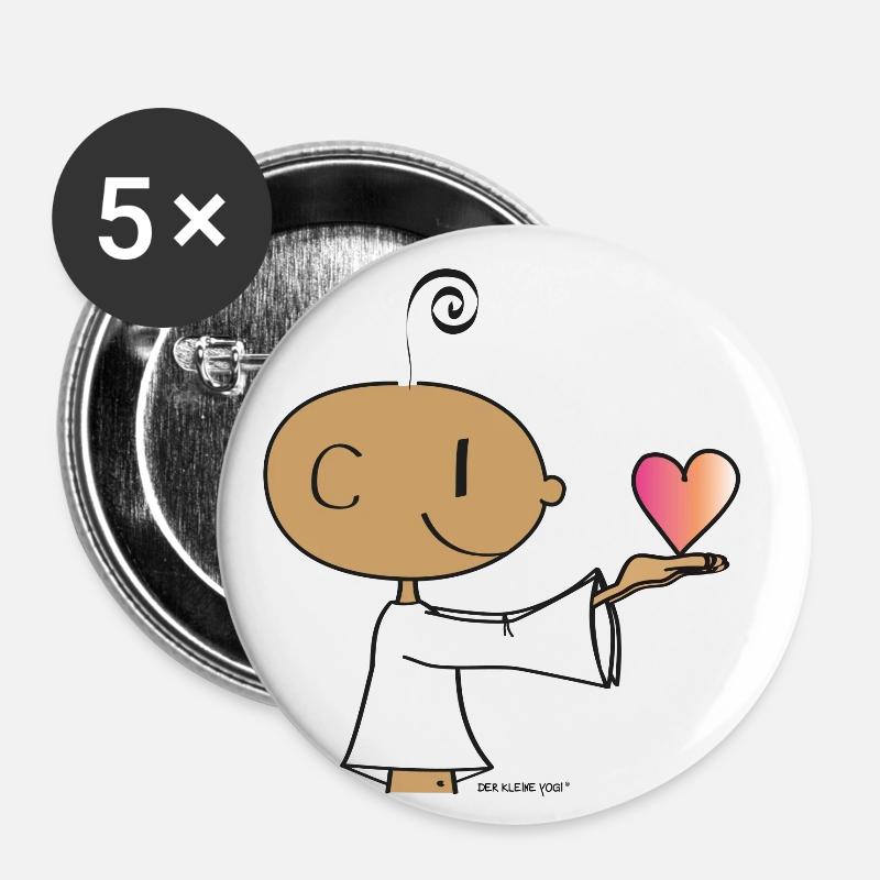 The little yogi - Buttons large 2.2''/56 mm (5-pack) - white