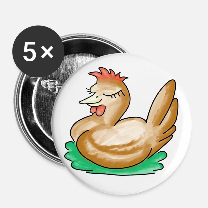 sleeping chicken - Buttons large 2.2''/56 mm (5-pack) - white