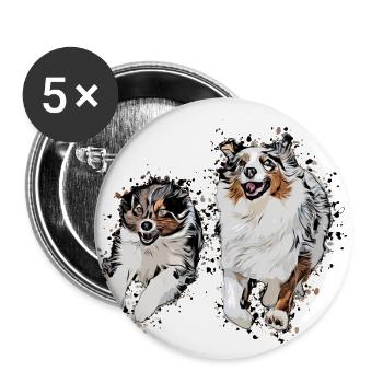 Bande dessinée australienne - Lot de 5 grands badges (56 mm) - blanc - Devant