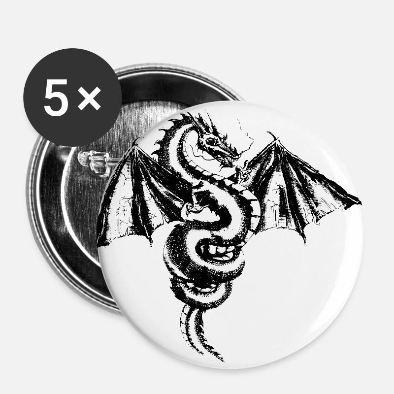 dragon - Buttons large 2.2''/56 mm (5-pack) - white