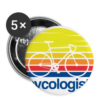 CYCOLOGIST - Buttons groß 56 mm (5er Pack) - Weiß - Vorne