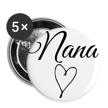 Coeur de Nana - Lot de 5 grands badges (56 mm) - blanc - Devant