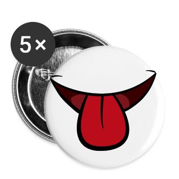 maske 2 - Buttons groß 56 mm (5er Pack) - Weiß - Vorne