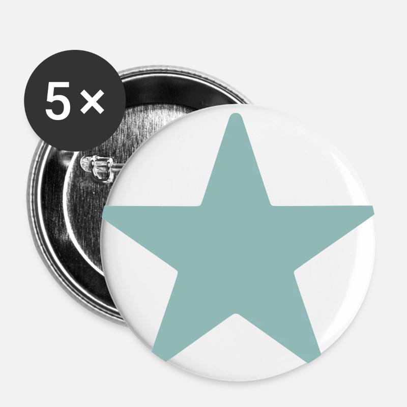 Star of five points - Buttons large 2.2''/56 mm (5-pack) - white