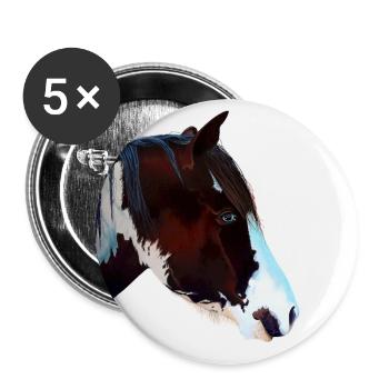 Rebell/Prinzessin - Buttons groß 56 mm (5er Pack) - Weiß - Vorne