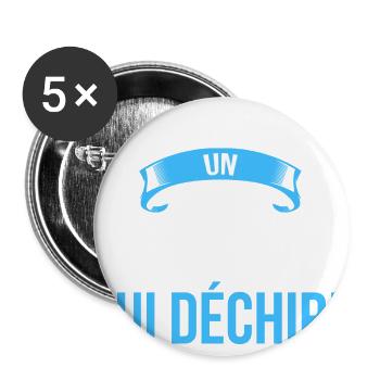 je suis un Doudou qui déchire cadeau humour - Lot de 5 grands badges (56 mm) - blanc - Devant