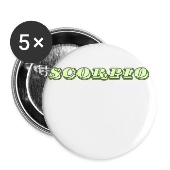 Logo "Scorpion" - Lot de 5 grands badges (56 mm) - blanc - Devant