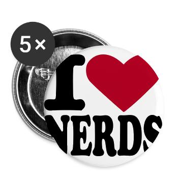 Nerds - Buttons large 2.2''/56 mm (5-pack) - white - Front