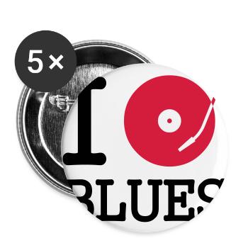 I dj / play / listen to blues - Buttons groß 56 mm (5er Pack) - Weiß - Vorne
