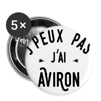 j'peux pas j'ai aviron - Lot de 5 grands badges (56 mm) - blanc - Devant