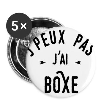 j'peux pas j'ai boxe - Lot de 5 grands badges (56 mm) - blanc - Devant