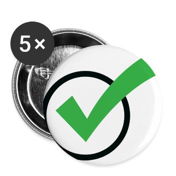Ein Häkchen - Buttons groß 56 mm (5er Pack) - Weiß - Vorne