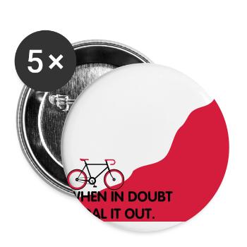 When in doubt pedal it out - Buttons large 2.2''/56 mm (5-pack) - white - Front