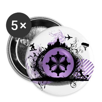 Occitanie region_croix_occitane2_violet - Lot de 5 grands badges (56 mm) - blanc - Devant