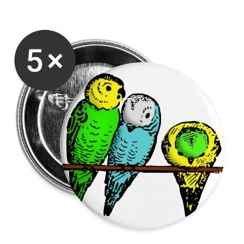budgies - Buttons large 2.2''/56 mm (5-pack) - white - Front