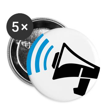 Megaphone gift - Buttons large 2.2''/56 mm (5-pack) - white - Front
