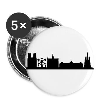 skyline brussels - Buttons large 2.2''/56 mm (5-pack) - white - Front