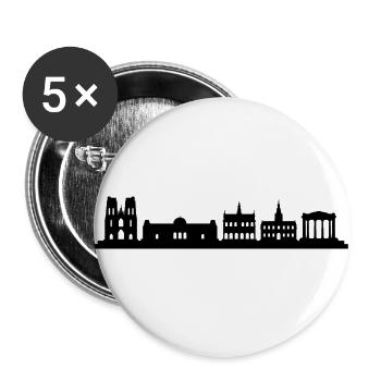 skyline brussels - Buttons large 2.2''/56 mm (5-pack) - white - Front
