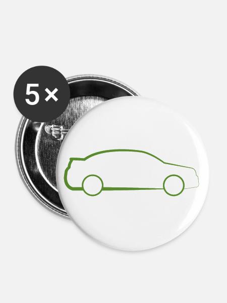 Auto - Buttons groß 56 mm (5er Pack) - Weiß