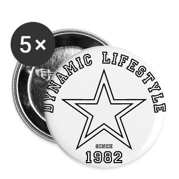 Style de vie dynamique 1982 - Lot de 5 grands badges (56 mm) - blanc - Devant