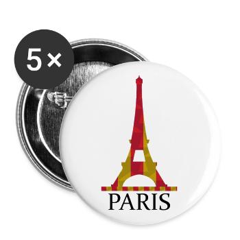 Eiffel Tower - Buttons large 2.2''/56 mm (5-pack) - white - Front