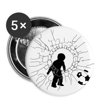 Football jochie - Buttons large 2.2''/56 mm (5-pack) - white - Front