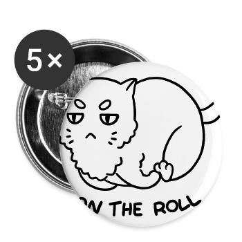 Courir Fat Cat - Lot de 5 grands badges (56 mm) - blanc - Devant