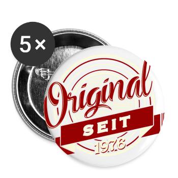 Geburtstag Shirt · Geburtstag · Original 1976 - Buttons groß 56 mm (5er Pack) - Weiß - Vorne