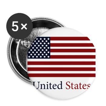 drapeau des États-Unis - Lot de 5 grands badges (56 mm) - blanc - Devant