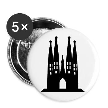 Sagrada Familia - Lot de 5 grands badges (56 mm) - blanc - Devant