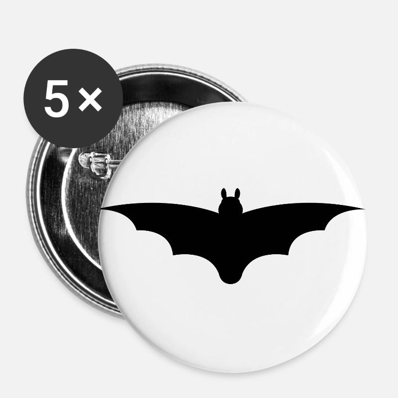 Bat - Buttons large 2.2''/56 mm (5-pack) - white